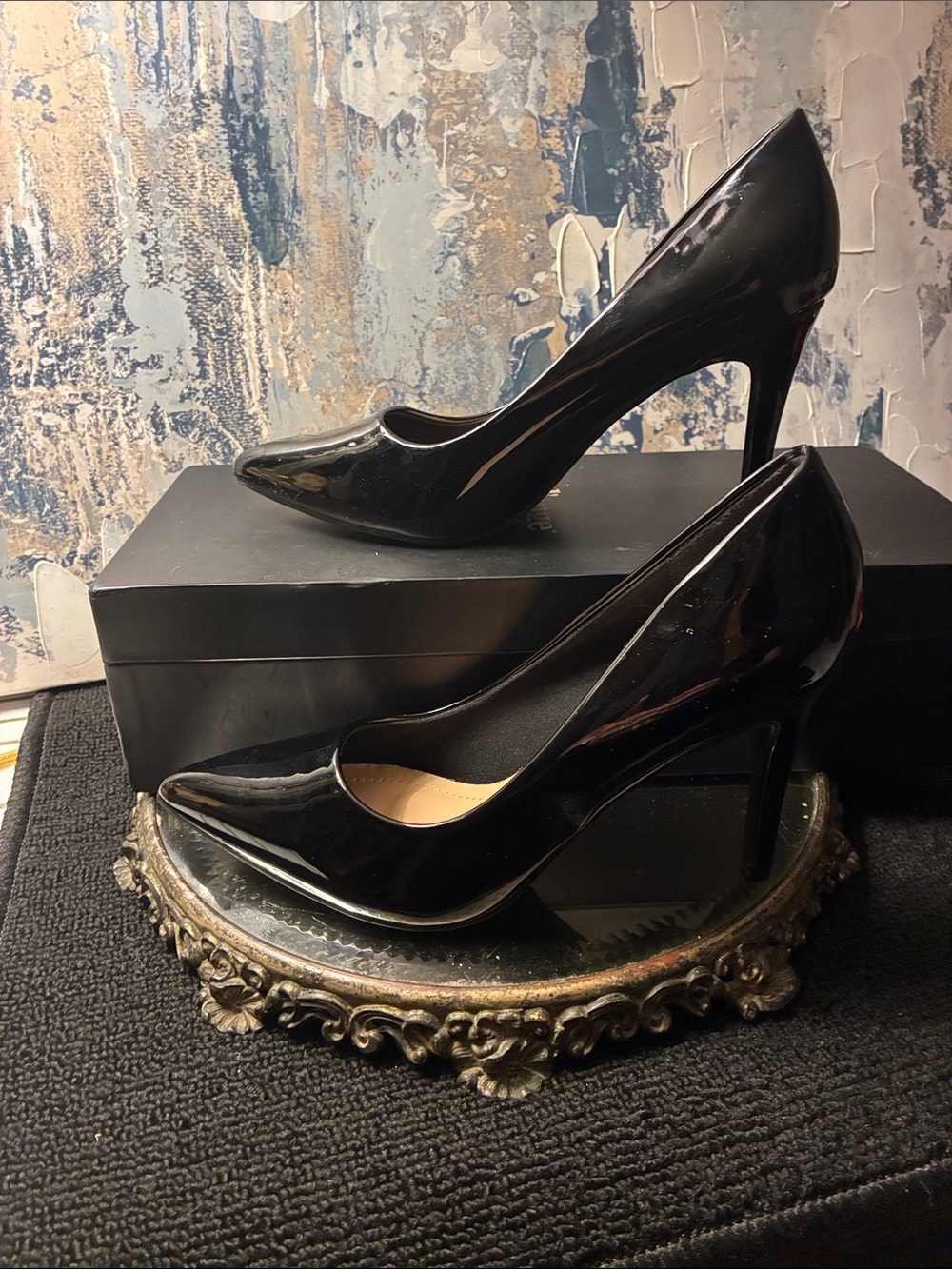 Like NEW ! Classic Black Patent Stiletto Pumps - “ Monroe” Women Size 10